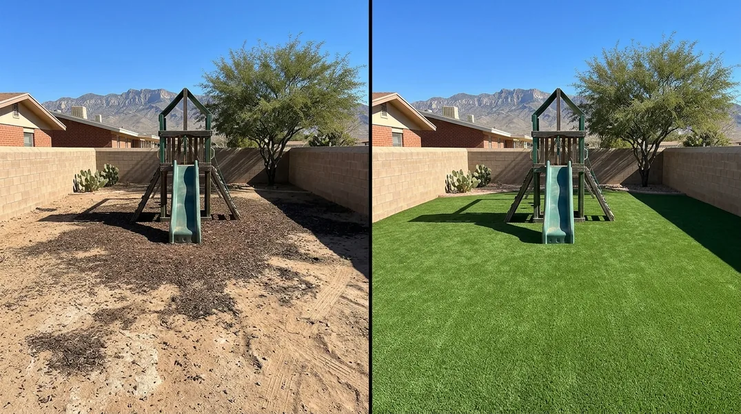 Result artificial grass installation in El Paso - El Paso Turf Installation