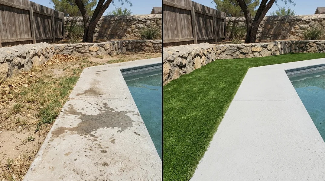 Result artificial grass installation in El Paso - El Paso Turf Installation