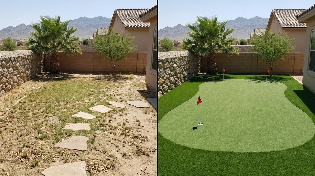 Result artificial grass installation in El Paso - El Paso Turf Installation
